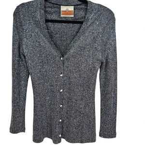 Vintage Koret of California 3 Piece Silver Wide Leg Disco Pants Shell Cardigan‎